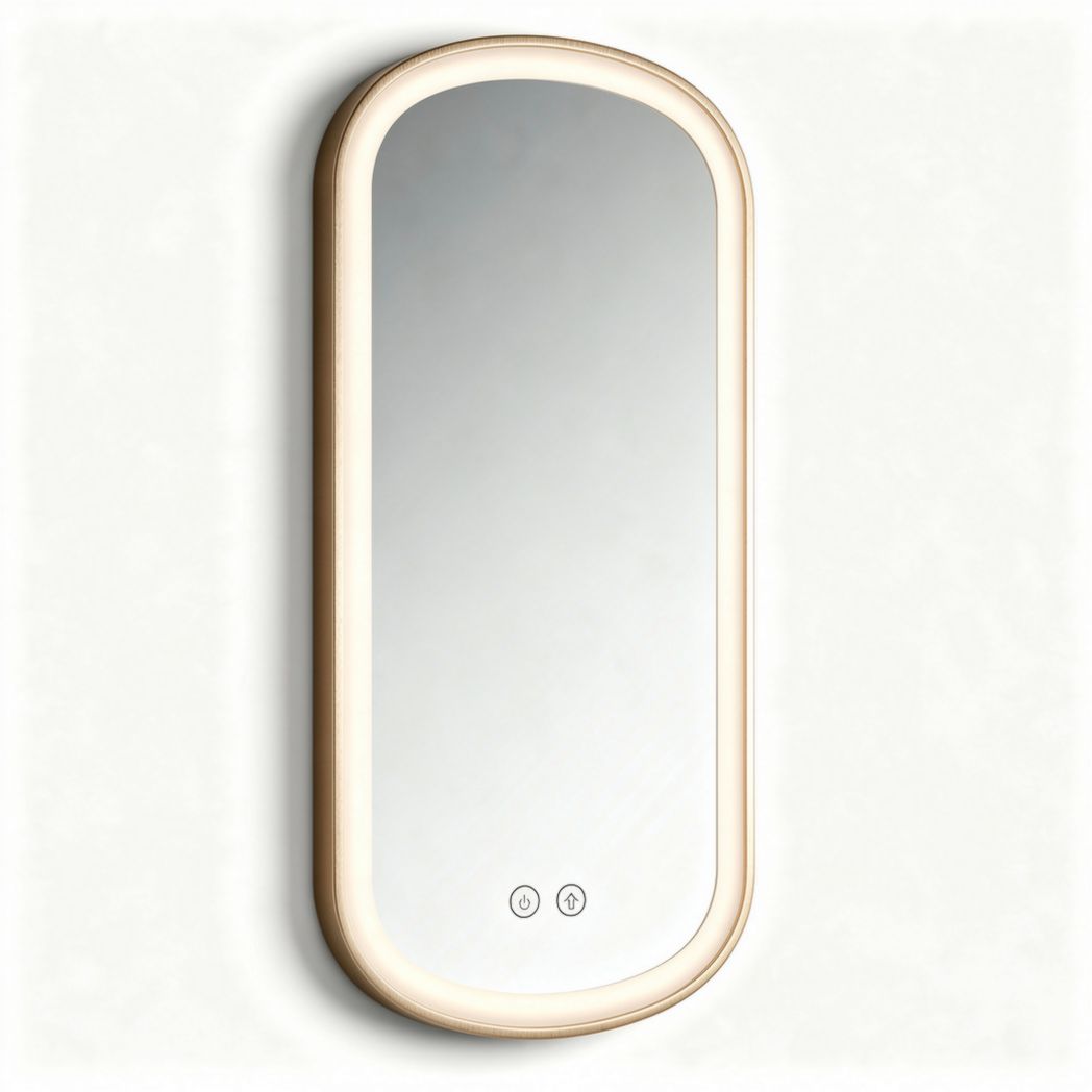 Led illuminated wall mirror with touch controls 60 x 30 x 5cm