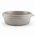 Stoneware baking dish for oven use 30 x 30 x 8cm in gray color