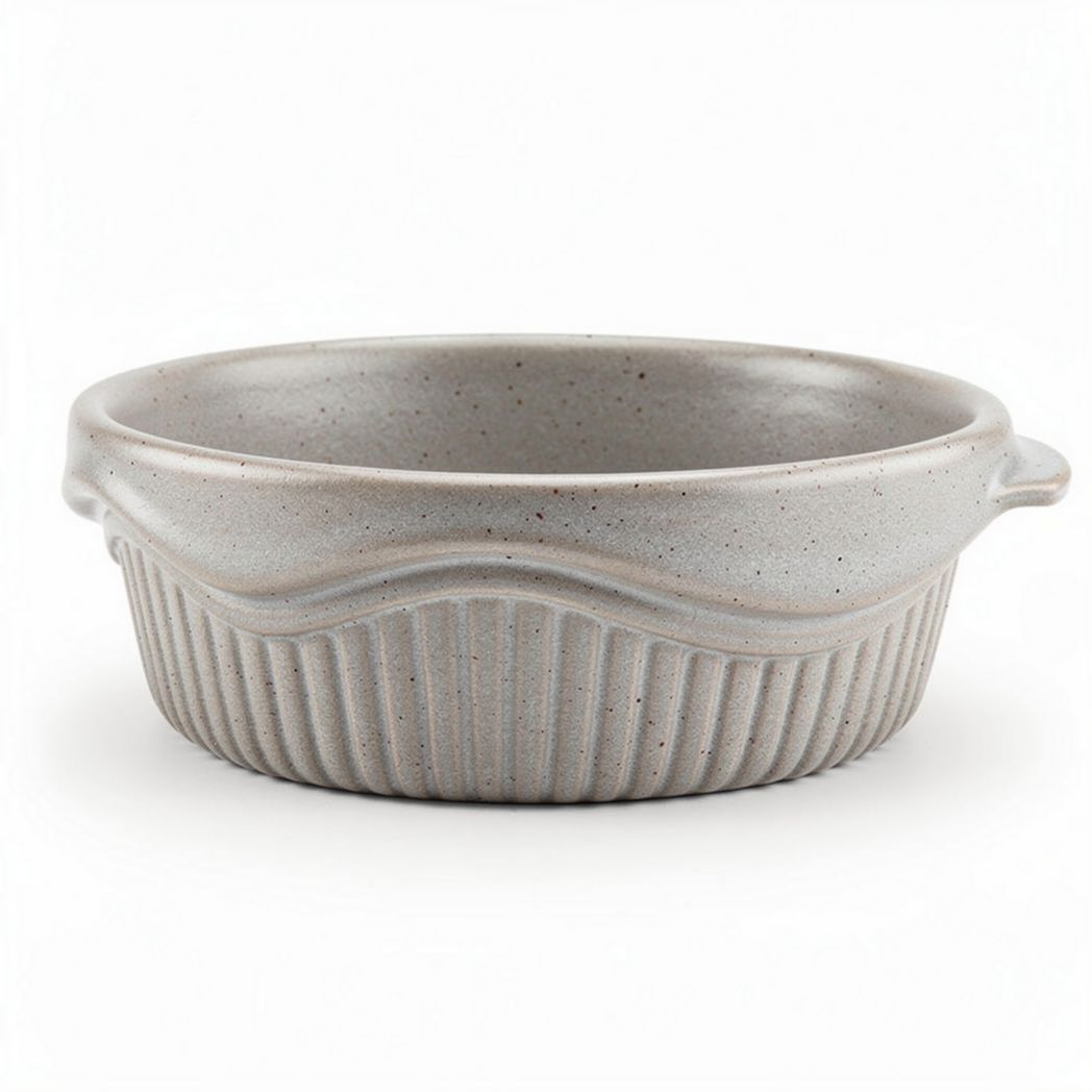 Stoneware baking dish for oven use 30 x 30 x 8cm in gray color