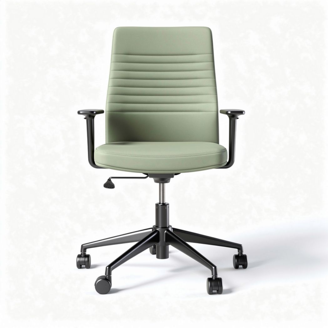Office chair with adjustable height and armrests in light green 60 x 60 x 100cm